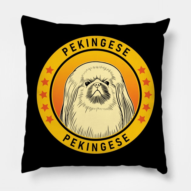 Pekingese Dog Portrait Pillow by millersye