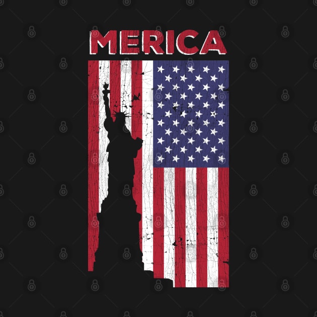 Merica Statue of Liberty and the flag of America design by theodoros20