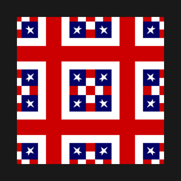 White Stars Blue Squares Red White Stripes by BubbleMench