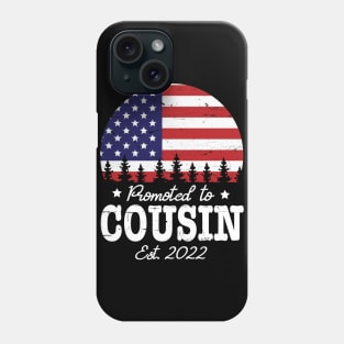 US Flag American Promoted To Cousin Est 2022 Sister Brother Phone Case