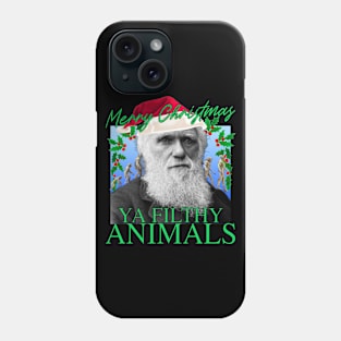 Merry Christmas Ya Filthy Animals - Charles Darwin Santa Phone Case