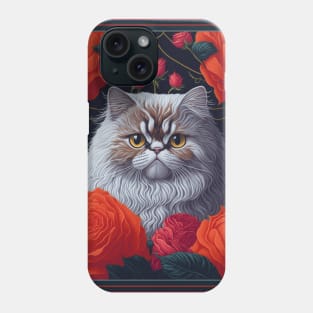 Persian cat. Style vector (red version Persian cat) Phone Case