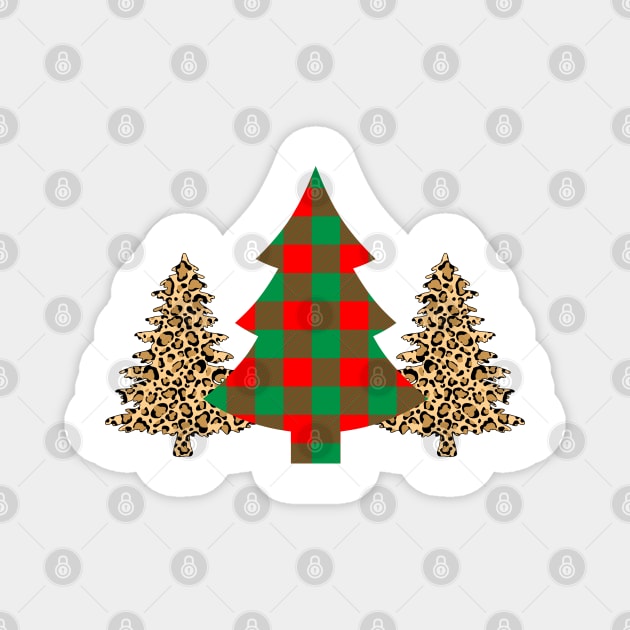 LEOPARD AND PLAID CHRISTMAS TREE Magnet by ZhacoyDesignz