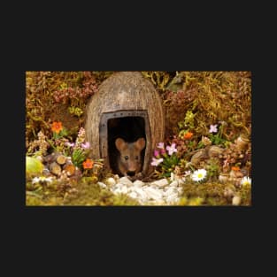 George the mouse in a log pile House at the door T-Shirt