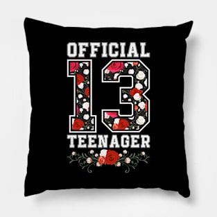 Official 13 Teenager Thirteenth Birthday Pillow