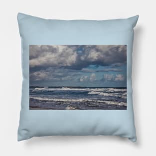 Stormy Seas at Druridge Bay Pillow