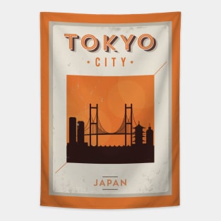 Tokyo Poster Design Tapestry