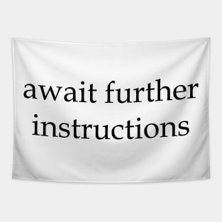 await further instructions Tapestry