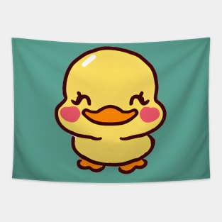 Kawaii Duck Yellow and Smiling Tapestry