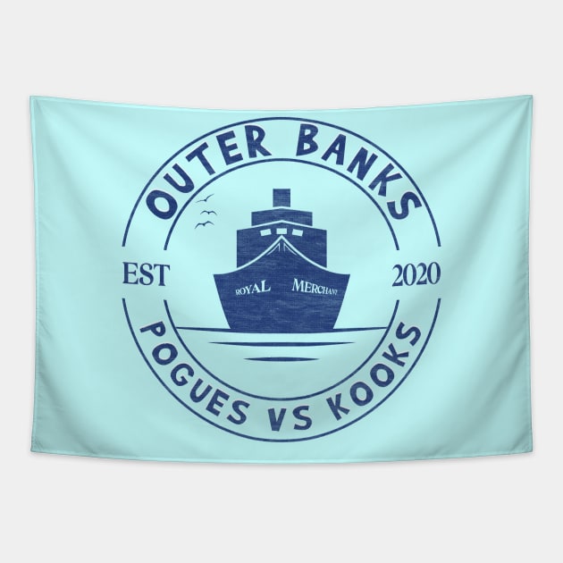 Royal Merchant, Outer Banks, Pogues vs Kooks Tapestry by Blended Designs