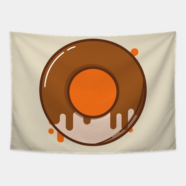 Chocolate Dip Donut Tapestry by InkyArt