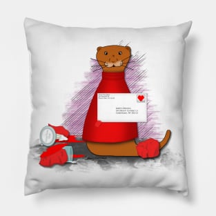 Oliver The Otter Makes a Valentine Pillow