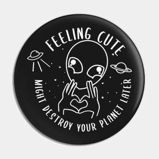 Copy of Feeling Cute Might Destroy your planet later Pin