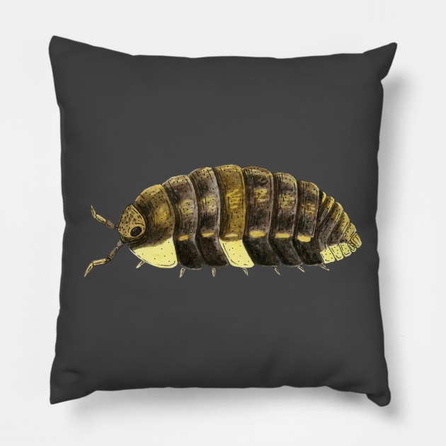 Neotroponiscus lenkoi Isopod Pillow by paintedpansy