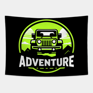 Jeep Wrangler Adventure Lime Green Tapestry