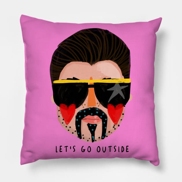 LET'S GO OUTSIDE Pillow by NICHOLACOWDERYILLUSTRATIONS 