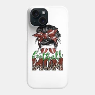 Football Mom With Messy Bun Hair Phone Case