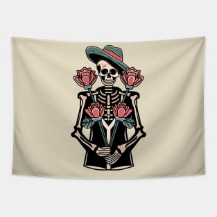 Skull and rose Tapestry