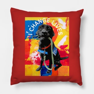 Black Lab Changes Lives Pillow