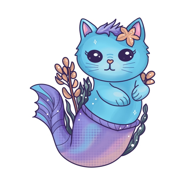 Purrmaid the Cute Cat Mermaid by stylecomfy