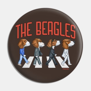 Retro classic street with Beagle Dogs crossing famous street on The Beagles Pin