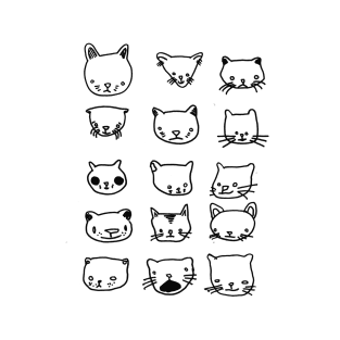 Drunken Cat Drawings T-Shirt