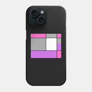 Squares and Rectangles, Pink, Grey, Purple, and White Phone Case