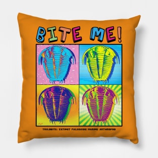 Bite Me Trilobite Pop Art Pillow