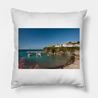 Blue sky day in Port Isaac Pillow