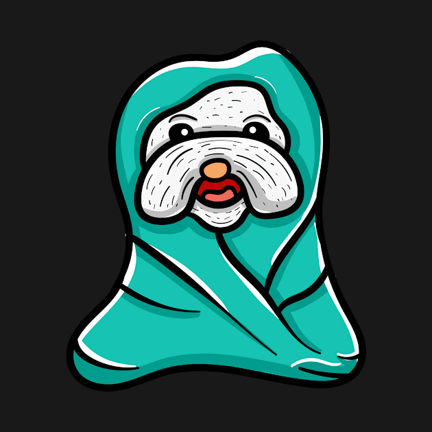 Cute dog with blanket by Dzulhan