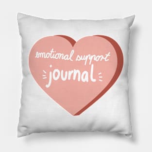 emotional support Journal calligraphy in a pink heart ( Journal sticker decoration ) Pillow