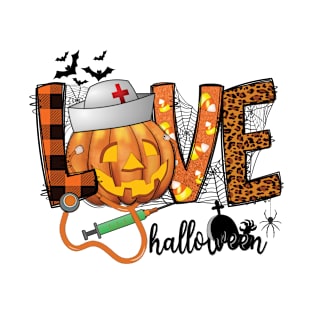 Love Halloween Pumpkin Nurse T-Shirt