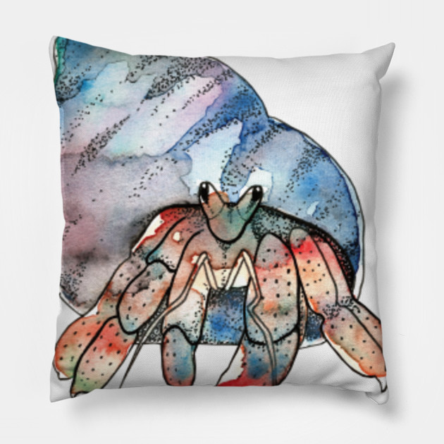 Watercolor Hermit Crab Hermit Crab Pillow Teepublic