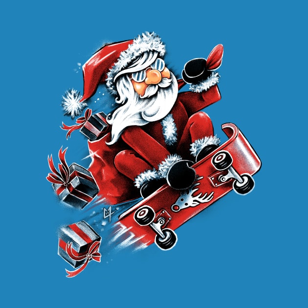 Santa Skateboarding by c0y0te7