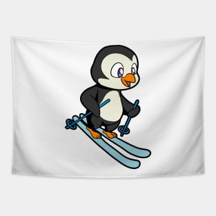 Penguin skiing Tapestry