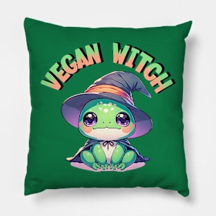 Vegan Witch Frog Cute Kawaii Animal Pillow