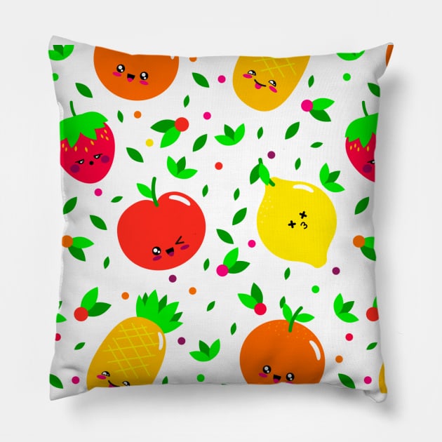 happy fruits Pillow by NEOS93