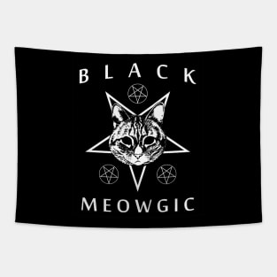 Black Meowgic Tapestry