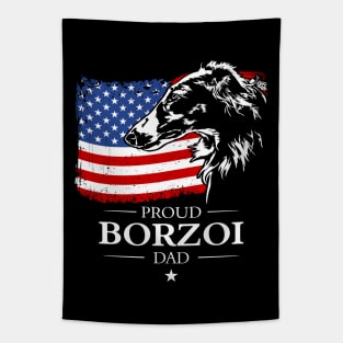 Borzoi Dad American Flag patriotic dog Tapestry