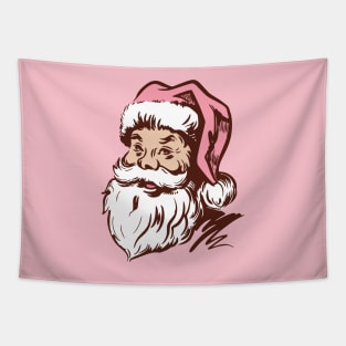 Retro Vintage Pink Santa Claus Tapestry