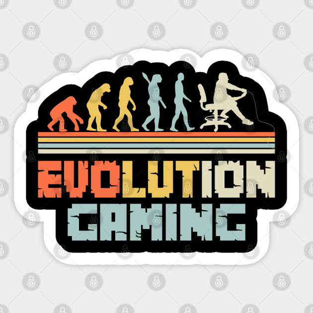 Gaming Evolution Video Gamer Funny Human Evolution Gift - Human Evolution - Sticker | TeePublic Gaming Evolution Video Gamer Funny Human Evolution Gift - Human Evolution - Sticker | TeePublic