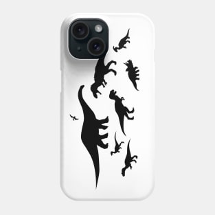 Black and White Dinosaurs Phone Case