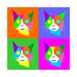 Pop Art Cat Geometric WPAP Style T-Shirt