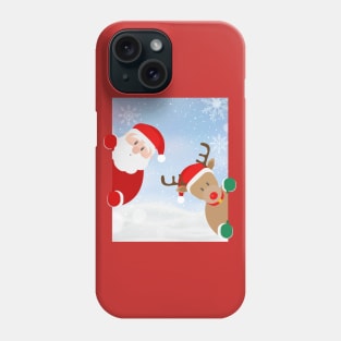 Curious Santa and Rudolf Phone Case