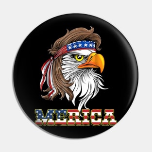 Eagle Mullet 4th of July American Flag Pin