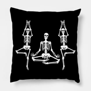 Skeleton Yoga Halloween Pillow