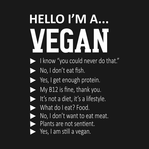 Funny Pro I'm A Vegan Activism TShirt Gym Athlete Gifts by CarleyMichaels