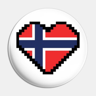 Norway Flag Pixel Art, Norwegian Flag  pixel art Pin