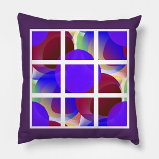 Purple polka dots behind a window Pillow