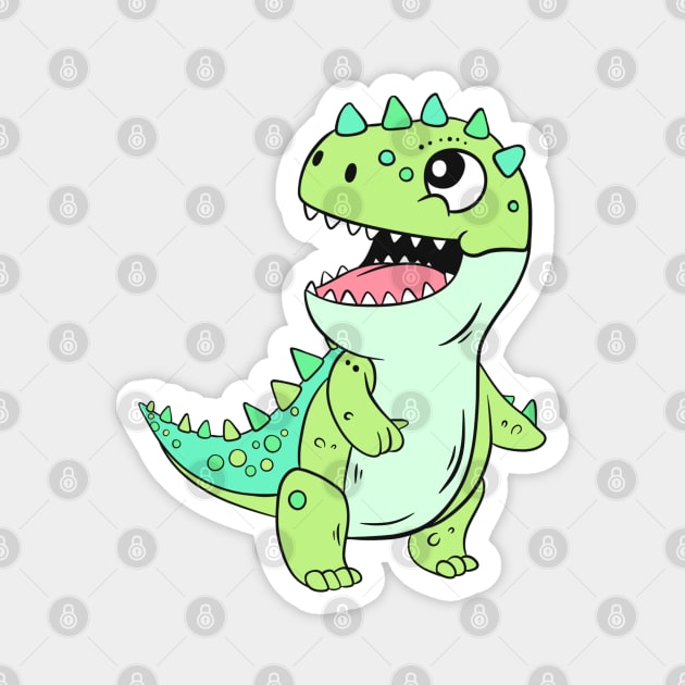 Dinosaurs for Kids, Happy Dino Character! Magnet by ForAnyoneWhoCares